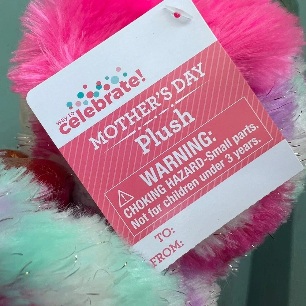 Way To Celebrate Mothers Day Nana Plush Dog Tie Dye Pink Purple Teal 10 inch NWT
